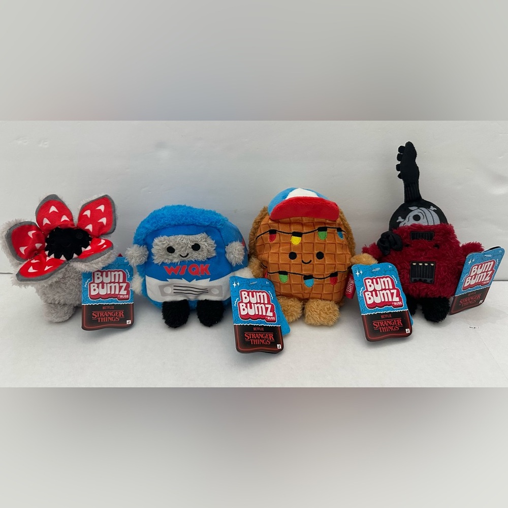 Bum Bumz Stranger Things Plush Demogorgon Figure, Waffle, Van & Eddie 4.5"- 7.5"